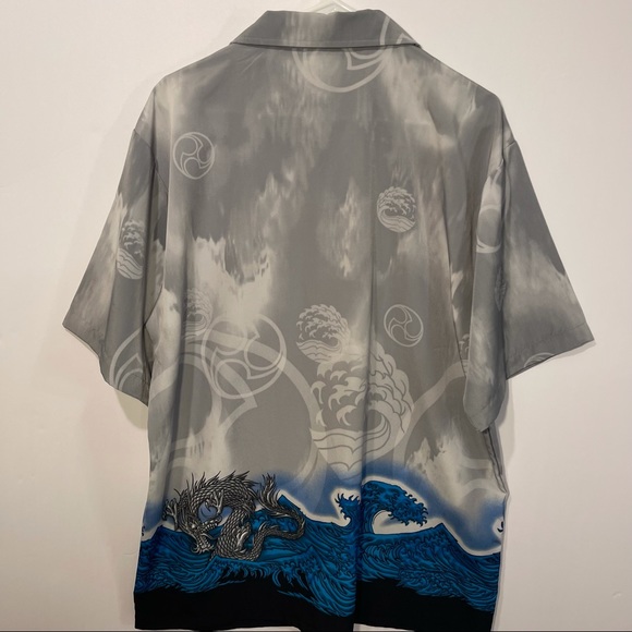 Vintage C-Two 90’s Y2K Rave Dragon Button Down Shirt - Picture 4 of 5